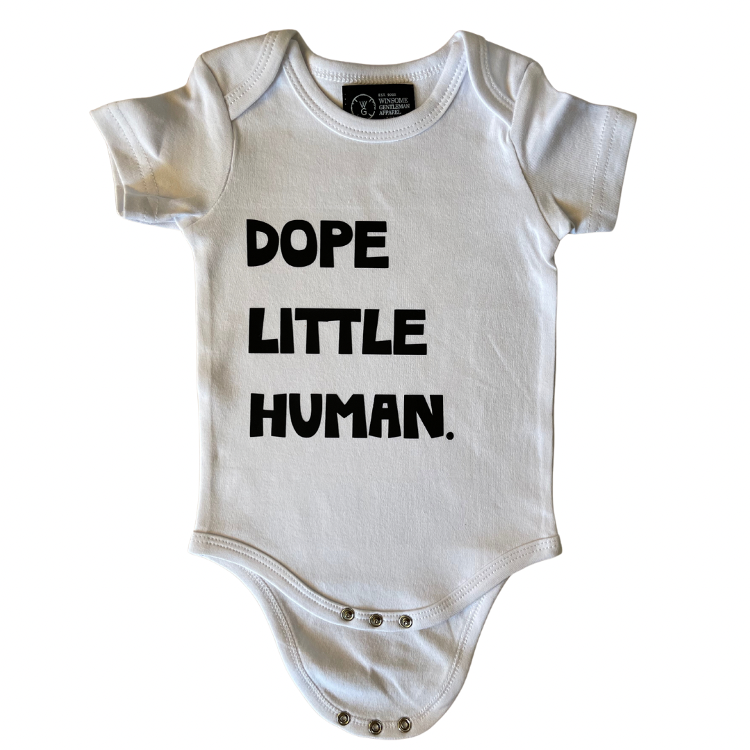 winsome gentleman dope little human onesie front